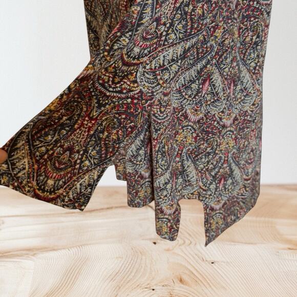 J. Jill Paisley Tunic Top Blouse Sz Large Cotton Modal Knit V Neck Long Sleeves - Picture 6 of 14